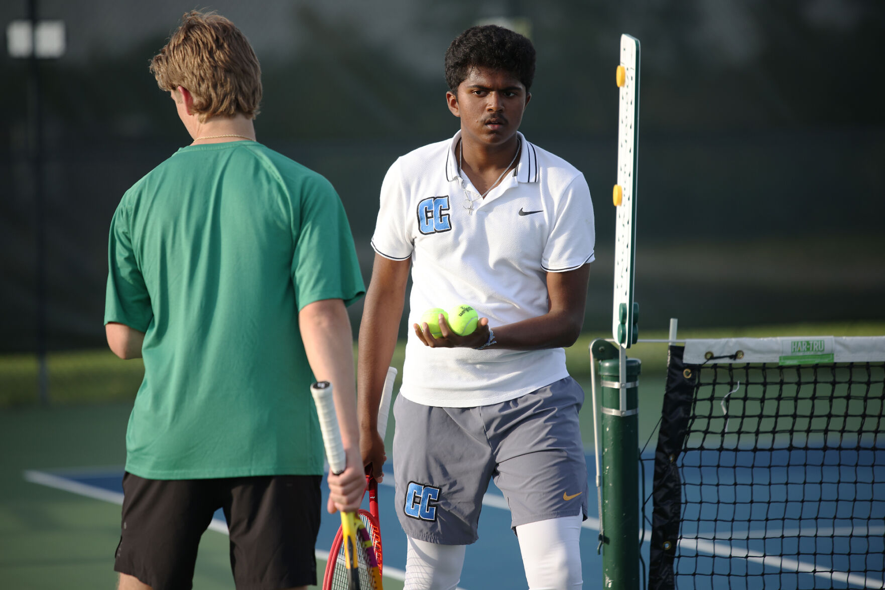 Will Forsyth and Visshva Anto switch sides